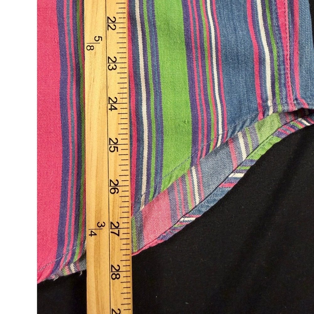 Vintage Esprit Striped Button Down Shirt Medium Cotton 90s Grunge Colorblock - Picture 5 of 6